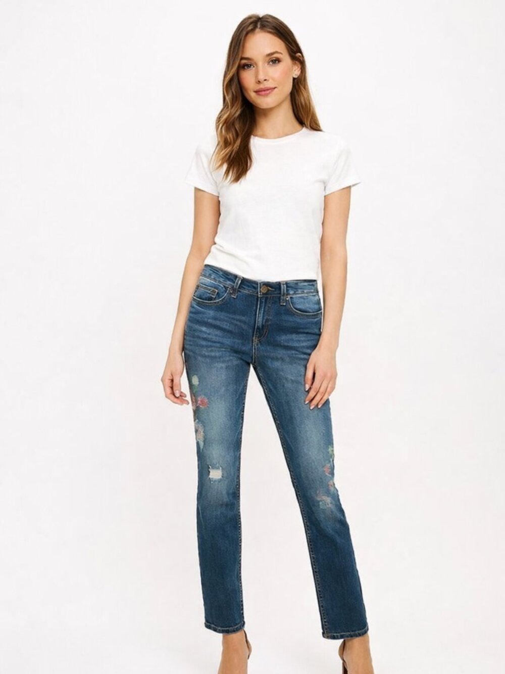 Vintage America Gratia Bestie Floral Bootcut Jeans Size 10 Regular